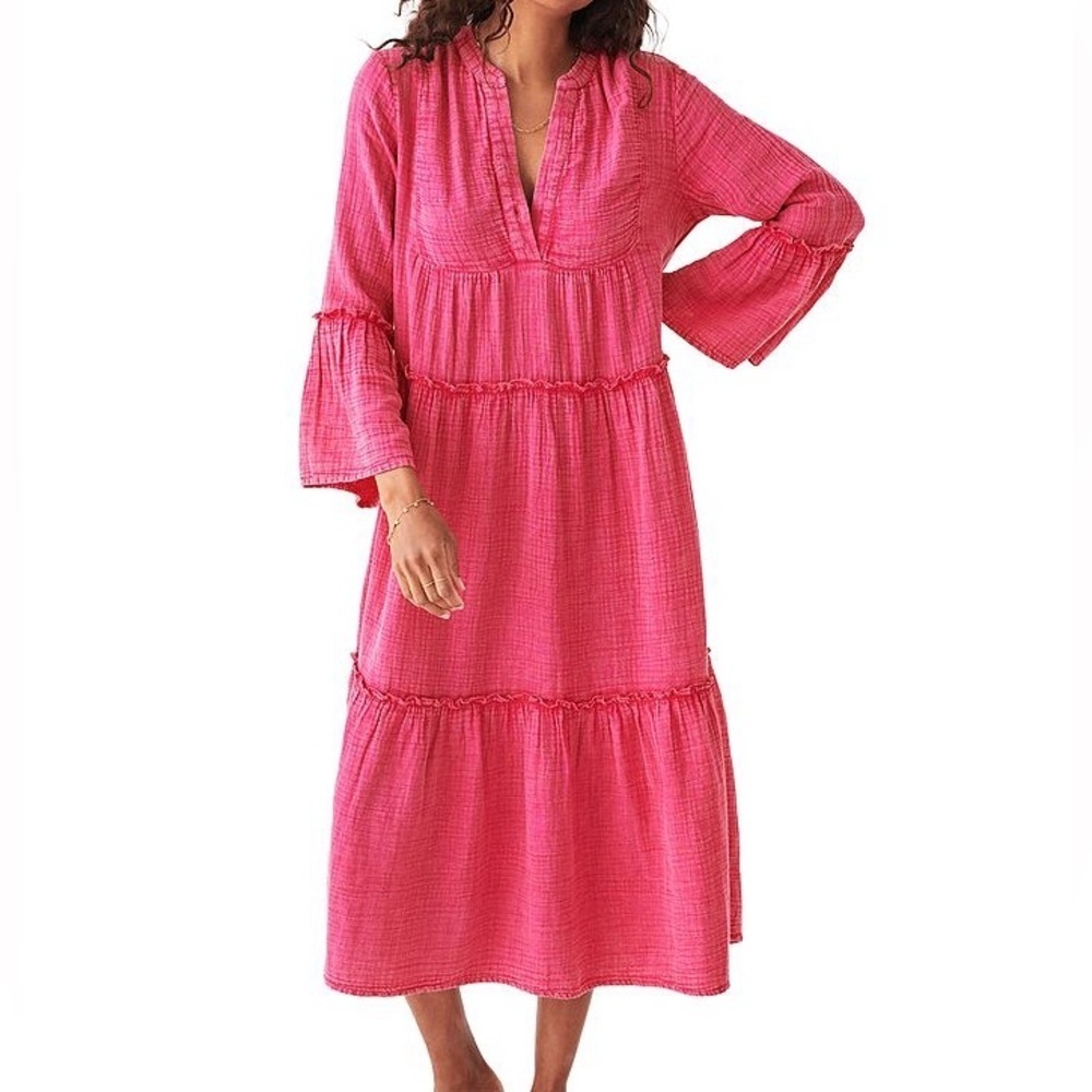Faherty Vida Organic Cotton Midi Dress